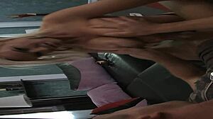 Sexy Diamond displays her big tits while fucking a horny man in heels.