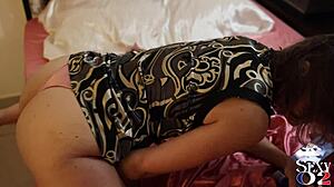 French Amateur Slut in Satin Panties Fucked Deep