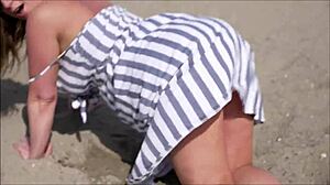 Danish Beauty Denise Klarskov Publicly Flashes in Malaga Spain