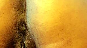 amateur girl with big tits squirts during anal masturbation