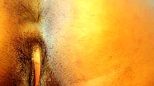 amateur girl with big tits squirts during anal masturbation