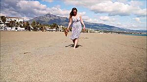 Danish Beauty Denise Klarskov Publicly Flashes in Malaga Spain