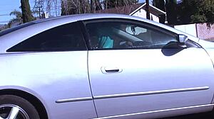 Cute blonde nicole lounges in outdoor water before riding shaved pussy