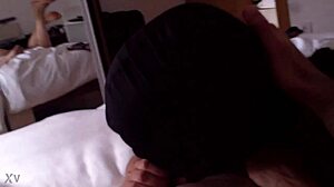 Blowjob session unfolds in a gritty hood setting