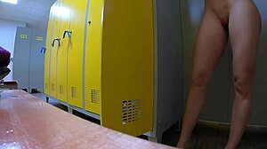 Cleaning Lady Caught Spying on Me in Women's Locker Room