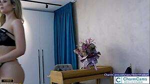 christine in threesome scene with another girl