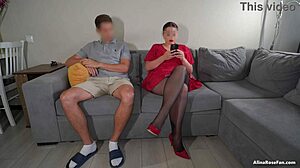Sexy Aunt Seduces Nephew With Pantyhose Legs!