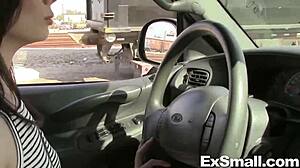 Petite brunette skillfully sucks and rides a massive cock in hardcore action