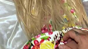 Wife catches me with dildo in stepdaughter's ass in kitchen sex toy scene