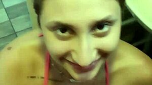 Sadira Hotwife Quick Blowjob In Bathroom.