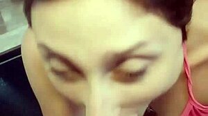 Sadira Hotwife Quick Blowjob In Bathroom.