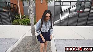 Cash-Strapped Babe Rides Rough BBC After Bus Pickup