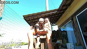 hot brazilian girls kissing outdoors