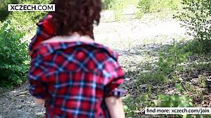 Two farmer’s daughters enjoy outdoor massage and steamy lesbian games on xczech com.