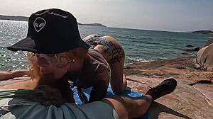 Naughty Girls Flashing Pussies In Deserted Beach Orgy