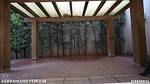 whoa, brutal eunuch temple punishment with intense femdom ball kicking!