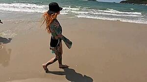 Naughty Girls Flashing Pussies In Deserted Beach Orgy