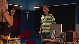 Blonde step mom rides huge cock in lingerie pantyhose