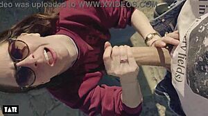 Amateur whore craves cock for outdoor deepthroat with stranger!