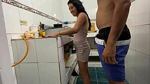 Skinny Maid Takes A Hard Dose Straight, Loves It?