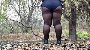 Mother-in-Law Pees Doggystyle in Summer Dress