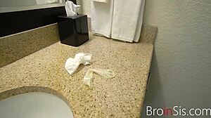 Stepbrother blackmails teen with used condom in garage.