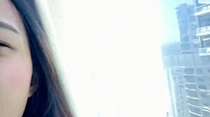 Lonely asian beauty teases with small tits in bed