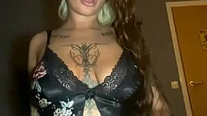 scottish goth student relaxes after college with some self-care and fingering