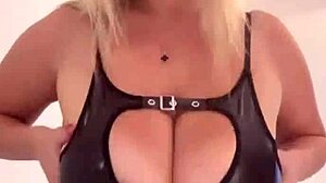 Big Natural Tits in Tight Latex Bunny Costume, Too Saggy?