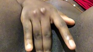 Ebony homemade solo has big pussy soaking wet during orgasm