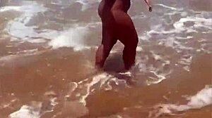 flashing naked on public beach