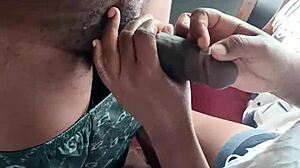 Hot Black Girl Sucks Boyfriend's Massive Cock