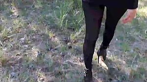 High Heels And Walking In The Woods