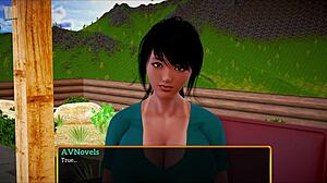 My new family plays erotic game with big tits and ass