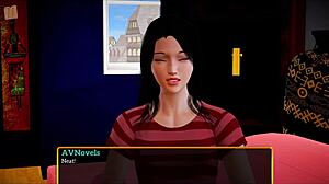 My new family plays erotic game with big tits and ass