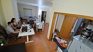 Maid in flip flops gets internal cumshot