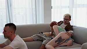 Stepmom Seduces Friend Quietly While Son’s Busy Gaming Nearby