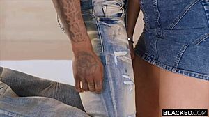 In the tent, busty Asian beauty rides clothed while friend watches homemade.