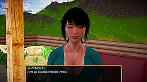 My new family plays erotic game with big tits and ass