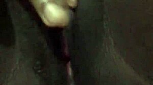 black wet pussy teases in solo masturbation with seductive moves