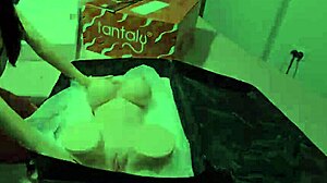 Laura shares doll for fun trio together.