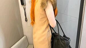 Stepsister jerks cock with panties and cums on tits in russian amateur talk