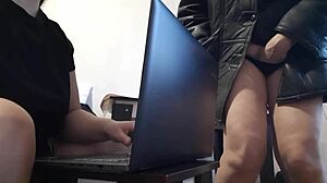 I sneakily touch myself near my office colleague