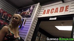 Blonde getting her ass pounded in wild interracial action