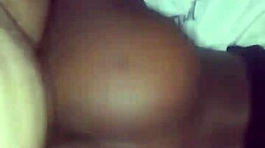 a black couple enjoys intense backshots in doggystyle position.