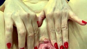 Blonde milf fingering her wet pussy