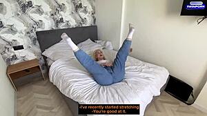 young blonde with glasses in intimate ride