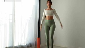 tabata hiit workout turns into hard sex with blowjob and doggystyle riding