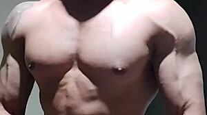 Mature Brazilian Bodybuilder Takes Strong Man's Big Cock in Ass