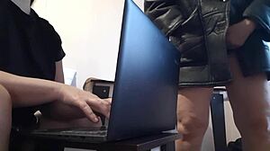 I sneakily touch myself near my office colleague